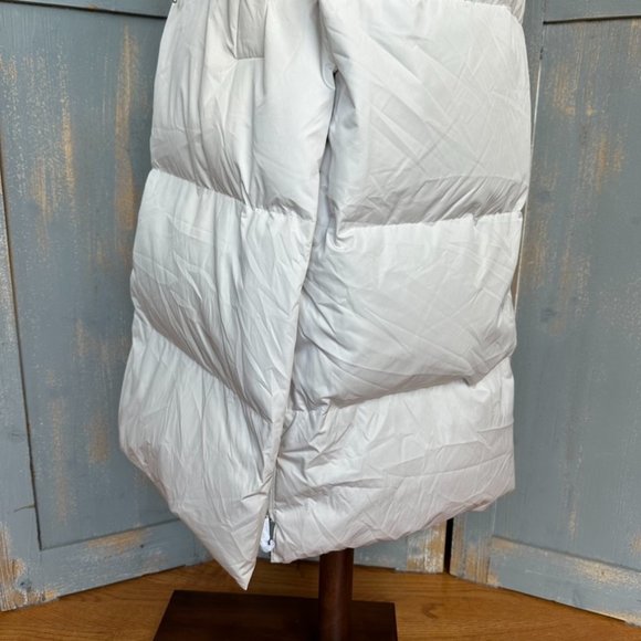COS Hooded Recycled Down Puffer Coat Sz L Cream NWOT - Picture 12 of 16
